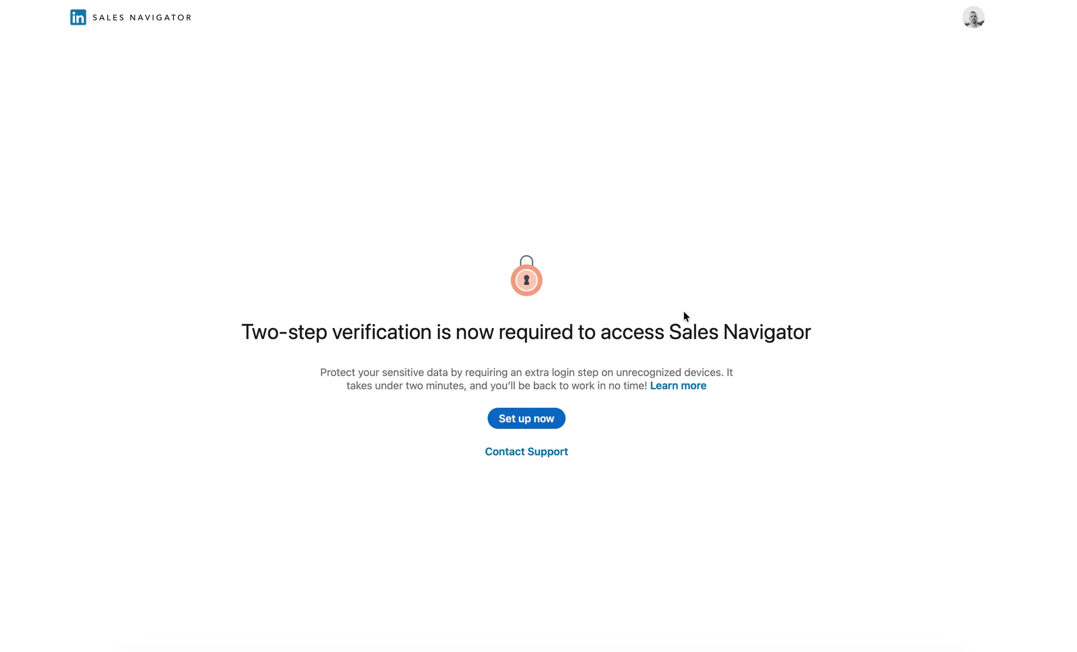 Sales Navigator: Two-step verification is now required to access Sales Navigator