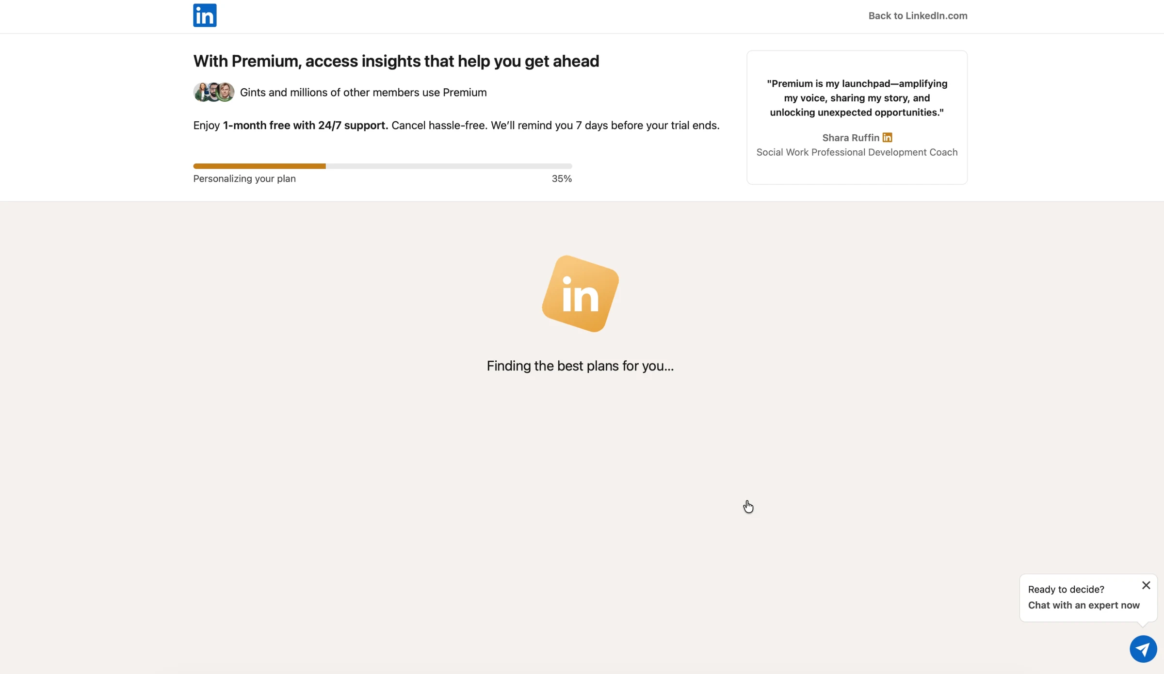 LinkedIn Premium: Finding the best plans for you…
